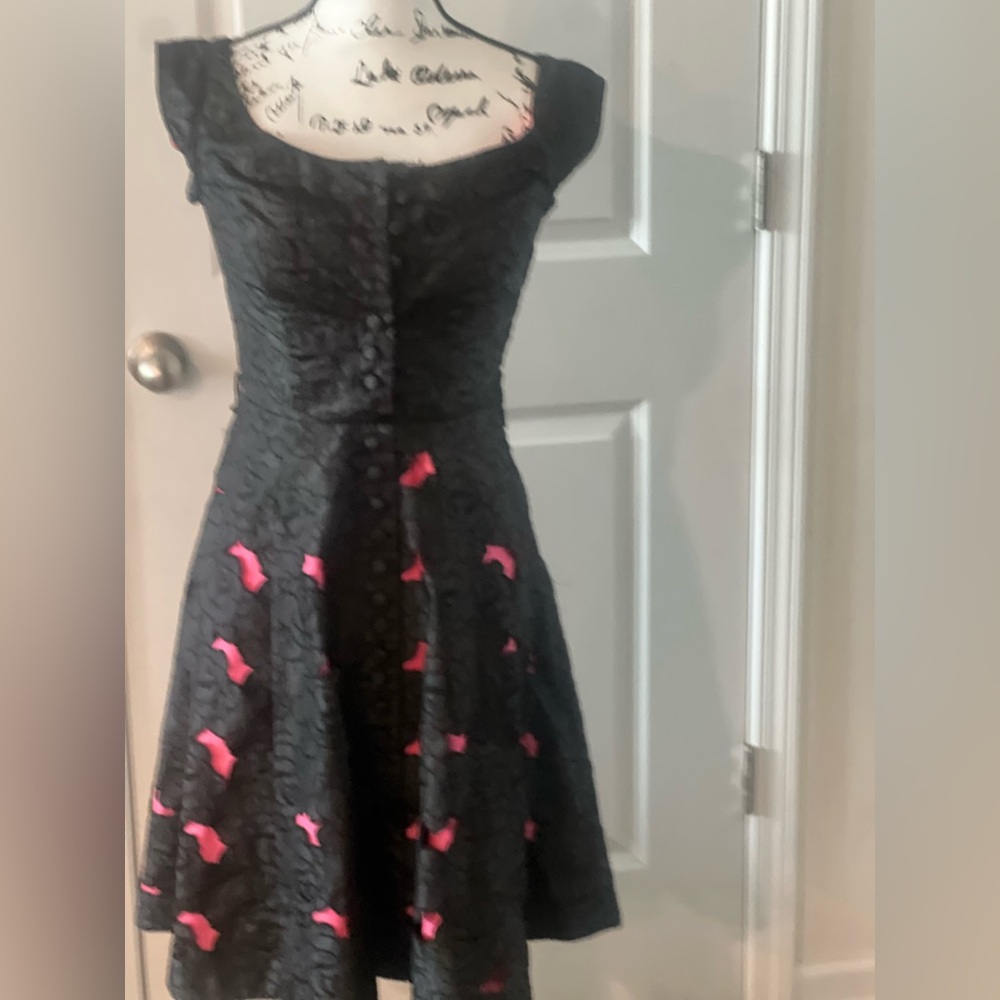 Betsey Johnson Vintage Y2K Black Evening Dress with Pink Lining - Picture 2 of 15